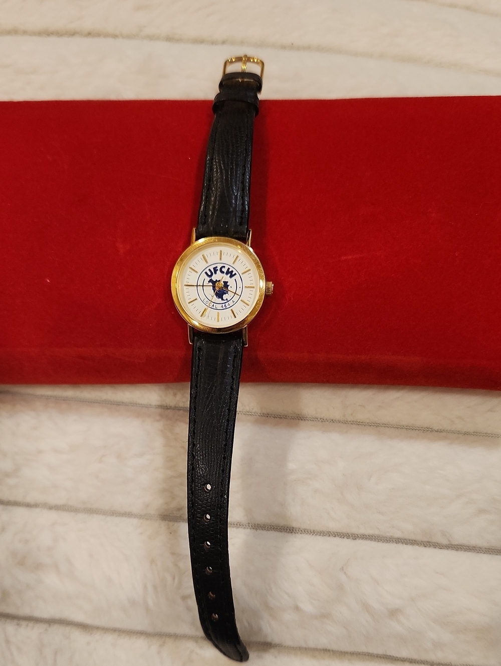UFC Black Genuine Leather Strap Watcg